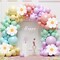 Daisy Balloon Arch Garland Kit - 136Pcs Pastel Rainbow Balloon Arch Kit - Birthday Balloons, White Groovy Flower Macaron Pink Yellow Blue Purple Balloons for First Birthday Wedding Party Decorations
